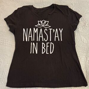 Black 'Namast'ay in Bed' T-Shirt
